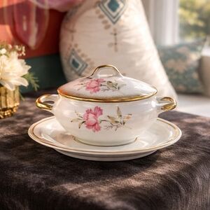 Noritake Jam/Sugar Bowl 6" X 3.5"